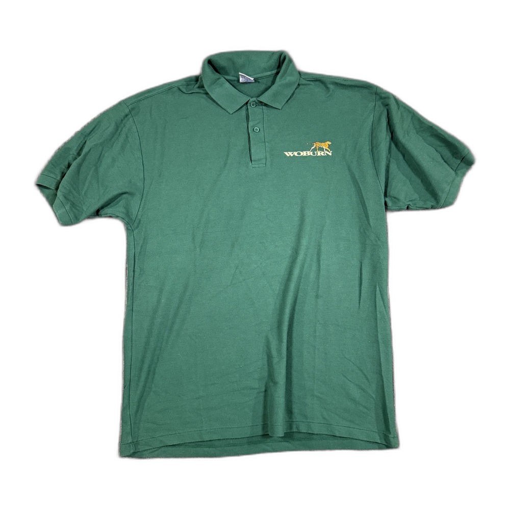 Woburn Tiger Embroidered Polo Shirt Green 2XL Jerzees Short Sleeve Golf Shirt